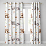 Cute Hedgehog and Mushroom Seamless Pattern Woodland Nursery Design  Readymade Eyelet Ring Top Thermal 100% Blackout Curtains