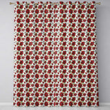 Elegant Beige Background Poinsettia Floral Classic Seamless Pattern  Readymade Eyelet Ring Top Thermal 100% Blackout Curtains