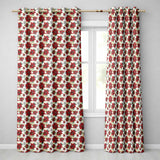 Elegant Beige Background Poinsettia Floral Classic Seamless Pattern  Readymade Eyelet Ring Top Thermal 100% Blackout Curtains