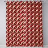 Watercolour Red Poinsettia and Leaves Soft Festive Seamless Pattern  Readymade Eyelet Ring Top Thermal 100% Blackout Curtains