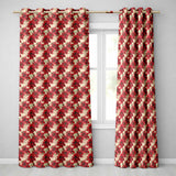 Watercolour Red Poinsettia and Leaves Soft Festive Seamless Pattern  Readymade Eyelet Ring Top Thermal 100% Blackout Curtains