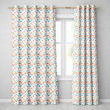 Mid Century Modern Geometric Circles and Lines    Colour Palette  Readymade Eyelet Ring Top Thermal 100% Blackout Curtains