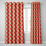 Vintage Poppy Floral Pattern Bold Red Flowers Botanical Seamless Design  Readymade Eyelet Ring Top Thermal 100% Blackout Curtains