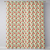 Wildflower Poppy Pattern Red and Blue Botanical Seamless Vintage Style  Readymade Eyelet Ring Top Thermal 100% Blackout Curtains