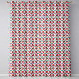 Folk Art Floral Pattern Red Flowers Scandinavian Style Seamless Design  Readymade Eyelet Ring Top Thermal 100% Blackout Curtains