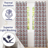 William Morris Style Poppy Floral Pattern Vintage Botanical Seamless Design  Readymade Eyelet Ring Top Thermal 100% Blackout Curtains