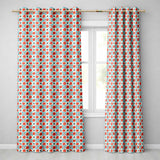 Floral Tile Pattern Red and Blue Geometric Botanical Seamless Design  Readymade Eyelet Ring Top Thermal 100% Blackout Curtains