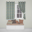 Vintage Puffin Bird and Floral Pattern Botanical Coastal Seamless Design  Readymade Eyelet Ring Top Thermal 100% Blackout Curtains