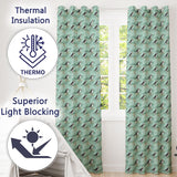 Watercolor Puffin Meadow Pattern Soft Wildflower Landscape Seamless Design  Readymade Eyelet Ring Top Thermal 100% Blackout Curtains