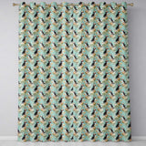 Puffin and Wildflower Garden Pattern Nature Inspired Seamless Design  Readymade Eyelet Ring Top Thermal 100% Blackout Curtains