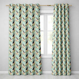 Puffin and Wildflower Garden Pattern Nature Inspired Seamless Design  Readymade Eyelet Ring Top Thermal 100% Blackout Curtains