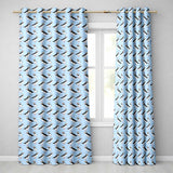 Minimal Puffin Bird Pattern Clean Blue Background Seamless Design  Readymade Eyelet Ring Top Thermal 100% Blackout Curtains