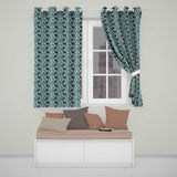 Colorful Puffin Bird and Wildflower Meadow Seamless Pattern  Readymade Eyelet Ring Top Thermal 100% Blackout Curtains