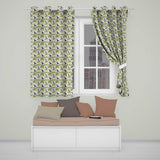 Watercolor Puffin Birds in Floral Meadow Garden Seamless Pattern  Readymade Eyelet Ring Top Thermal 100% Blackout Curtains