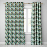 Soft Painterly Puffin Birds with Daisy Field Seamless Pattern  Readymade Eyelet Ring Top Thermal 100% Blackout Curtains