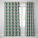 Coastal Puffin Birds on Rocky Shore with Flowers Seamless Pattern  Readymade Eyelet Ring Top Thermal 100% Blackout Curtains