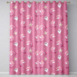 Cute Pink Dolphins and Starfish Seamless Ocean  Pink Polka Dot Background  Readymade Eyelet Ring Top Thermal 100% Blackout Curtains