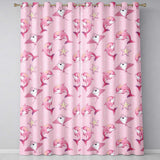 Cute Pink Dolphins and Starfish  Ocean  Soft Pink Polka Dot Background  Readymade Eyelet Ring Top Thermal 100% Blackout Curtains