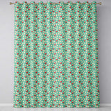 Popcorn Buckets and Kernels on Teal Polka Dot Background Seamless Pattern  Readymade Eyelet Ring Top Thermal 100% Blackout Curtains