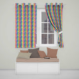 Watercolor Leaf Stripe Rainbow Pattern Seamless Botanical Design  Readymade Eyelet Ring Top Thermal 100% Blackout Curtains