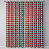 Classic Red Blue Damask Ornamental Seamless Pattern  Readymade Eyelet Ring Top Thermal 100% Blackout Curtains