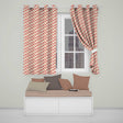 Soft Red Floral Vine Cream Background Seamless Pattern  Readymade Eyelet Ring Top Thermal 100% Blackout Curtains