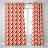 Grunge Red Floral Splash Abstract Seamless Pattern  Readymade Eyelet Ring Top Thermal 100% Blackout Curtains