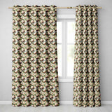 Tropical Coconut Palm Green Background Seamless Pattern  Readymade Eyelet Ring Top Thermal 100% Blackout Curtains
