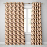Coconut Palm Vintage Beach Scene Seamless Pattern  Readymade Eyelet Ring Top Thermal 100% Blackout Curtains