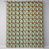 Tropical Coconuts Palm Leaves and White Flowers on Soft Blue Beach Background  Readymade Eyelet Ring Top Thermal 100% Blackout Curtains
