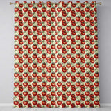 Juicy Red Tomatoes with Vintage Drip Effect on Neutral Background Pattern  Readymade Eyelet Ring Top Thermal 100% Blackout Curtains