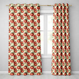 Juicy Red Tomatoes with Vintage Drip Effect on Neutral Background Pattern  Readymade Eyelet Ring Top Thermal 100% Blackout Curtains