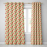 Classic Red Tomatoes with Leaves on Neutral Background Seamless Pattern  Readymade Eyelet Ring Top Thermal 100% Blackout Curtains