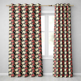 Cream and Coral Floral Blooms on Dark Background Seamless Pattern  Readymade Eyelet Ring Top Thermal 100% Blackout Curtains