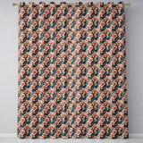 Elegant Pink Blossom Floral with Blue Leaves Seamless Pattern  Readymade Eyelet Ring Top Thermal 100% Blackout Curtains