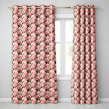 Blush Pink Azalea Bloom Cluster Seamless Pattern  Readymade Eyelet Ring Top Thermal 100% Blackout Curtains
