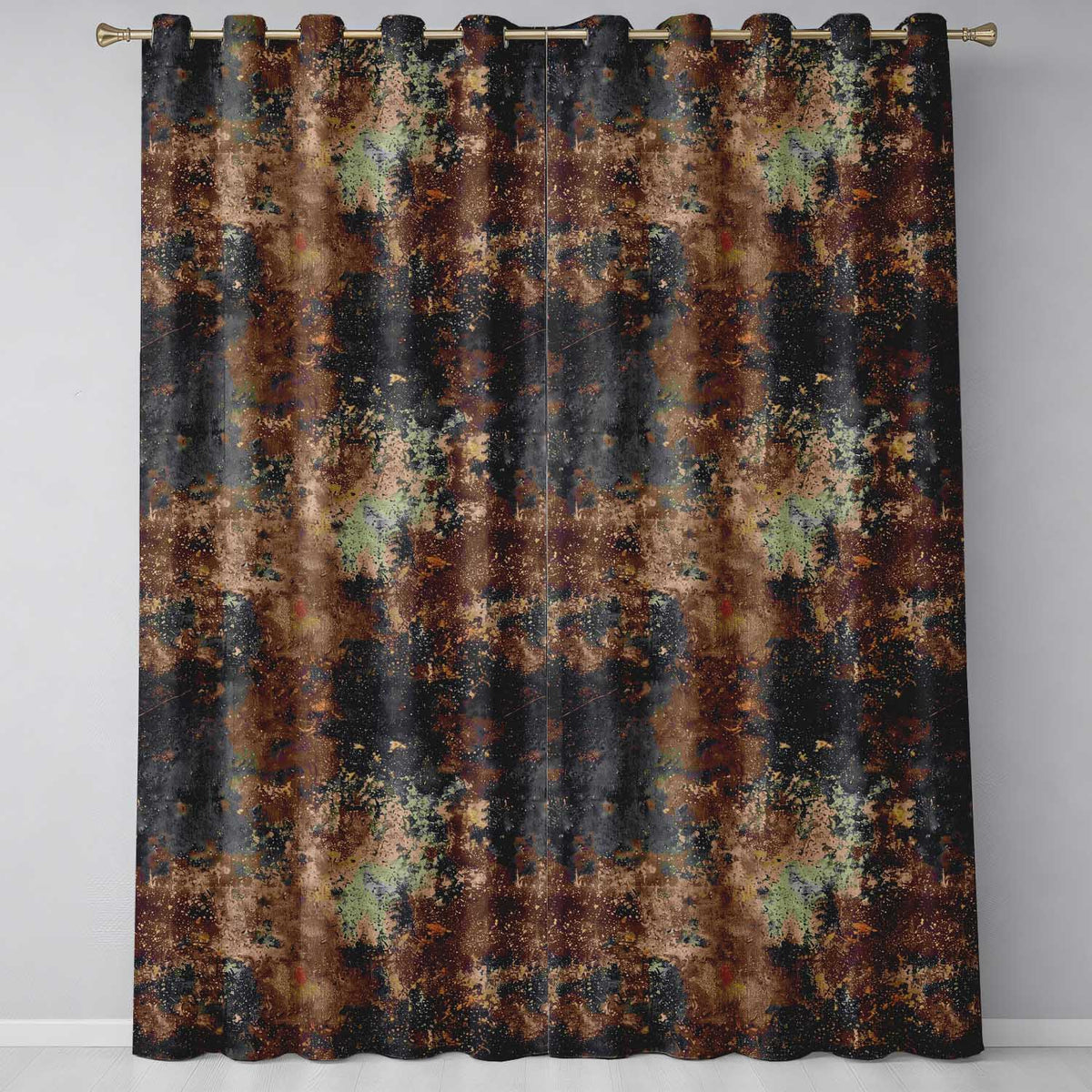 Abstract Rust Texture Grunge Metallic Seamless Pattern Industrial Art  Readymade Eyelet Ring Top Thermal 100% Blackout Curtains