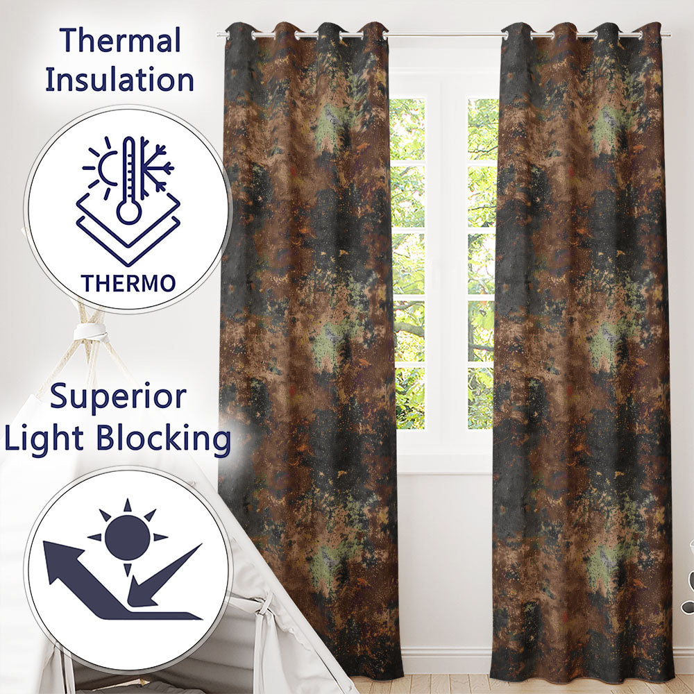 Abstract Rust Texture Grunge Metallic Seamless Pattern Industrial Art  Readymade Eyelet Ring Top Thermal 100% Blackout Curtains