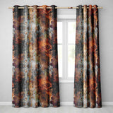 Burnt Metal Rust Texture Seamless Pattern Dark Abstract Grunge Style  Readymade Eyelet Ring Top Thermal 100% Blackout Curtains