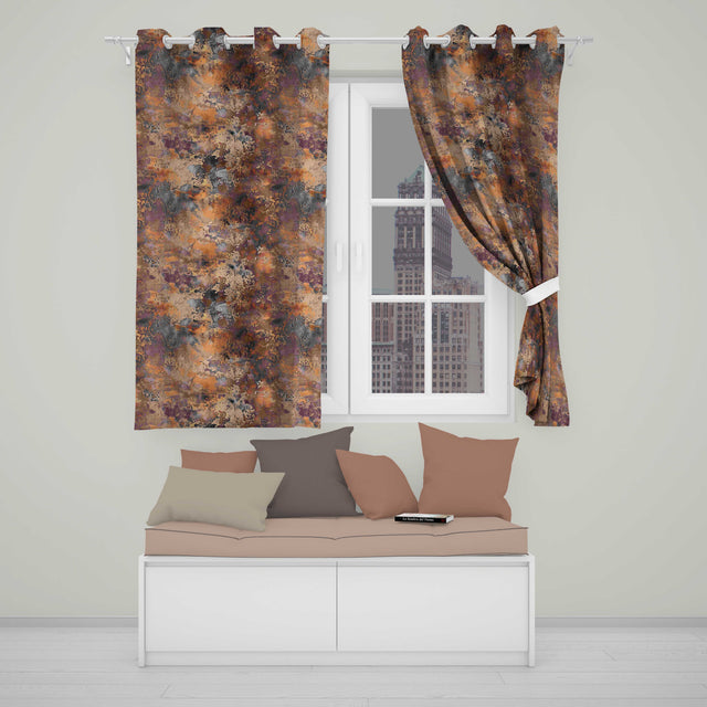 Abstract Rust and Oxidation Texture Seamless Pattern Metallic Grunge Art  Readymade Eyelet Ring Top Thermal 100% Blackout Curtains