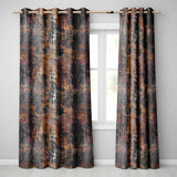 Vintage Metal Rust Patina Texture Dark Industrial Grunge Seamless Pattern  Readymade Eyelet Ring Top Thermal 100% Blackout Curtains