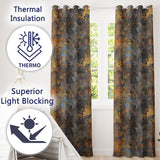 Vintage Industrial Rust Texture with Structural Elements Seamless Pattern  Readymade Eyelet Ring Top Thermal 100% Blackout Curtains