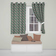 Cute Santa Trees Gifts Snowflakes Teal Christmas   Whimsical Festive  Readymade Eyelet Ring Top Thermal 100% Blackout Curtains