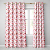 Cute Cartoon Santa Pink Snow Gift Pattern Whimsical Christmas Seamless Festive  Readymade Eyelet Ring Top Thermal 100% Blackout Curtains