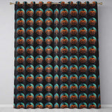 Spooky Halloween Pumpkin Moon Dark Seamless  Gothic Jack O Lantern Design  Readymade Eyelet Ring Top Thermal 100% Blackout Curtains