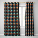 Spooky Halloween Pumpkin Moon Dark Seamless  Gothic Jack O Lantern Design  Readymade Eyelet Ring Top Thermal 100% Blackout Curtains