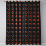 Glowing Halloween Pumpkin Fire Eyes Dark Seamless Pattern Creepy Autumn Design  Readymade Eyelet Ring Top Thermal 100% Blackout Curtains