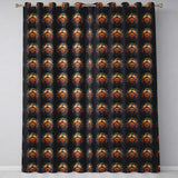 Haunted Pumpkin Skull Floral Dark Background Halloween Seamless Pattern  Readymade Eyelet Ring Top Thermal 100% Blackout Curtains
