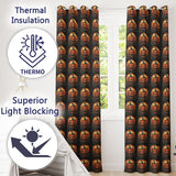 Classic Jack O Lantern Moonlit Leaves Halloween Seamless Pattern  Readymade Eyelet Ring Top Thermal 100% Blackout Curtains