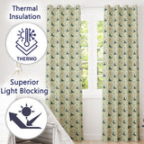 Elegant Seal Cameo Frames with Floral Vintage Beige Seamless Pattern  Readymade Eyelet Ring Top Thermal 100% Blackout Curtains